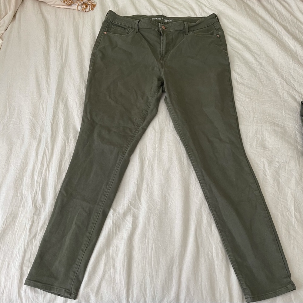 Old Navy Olive Green Mid-Rise Skinny Jean-16 Tall